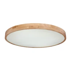 Rainer lámpara LED de techo, Ø 80 cm, efecto madera, metal, CCT