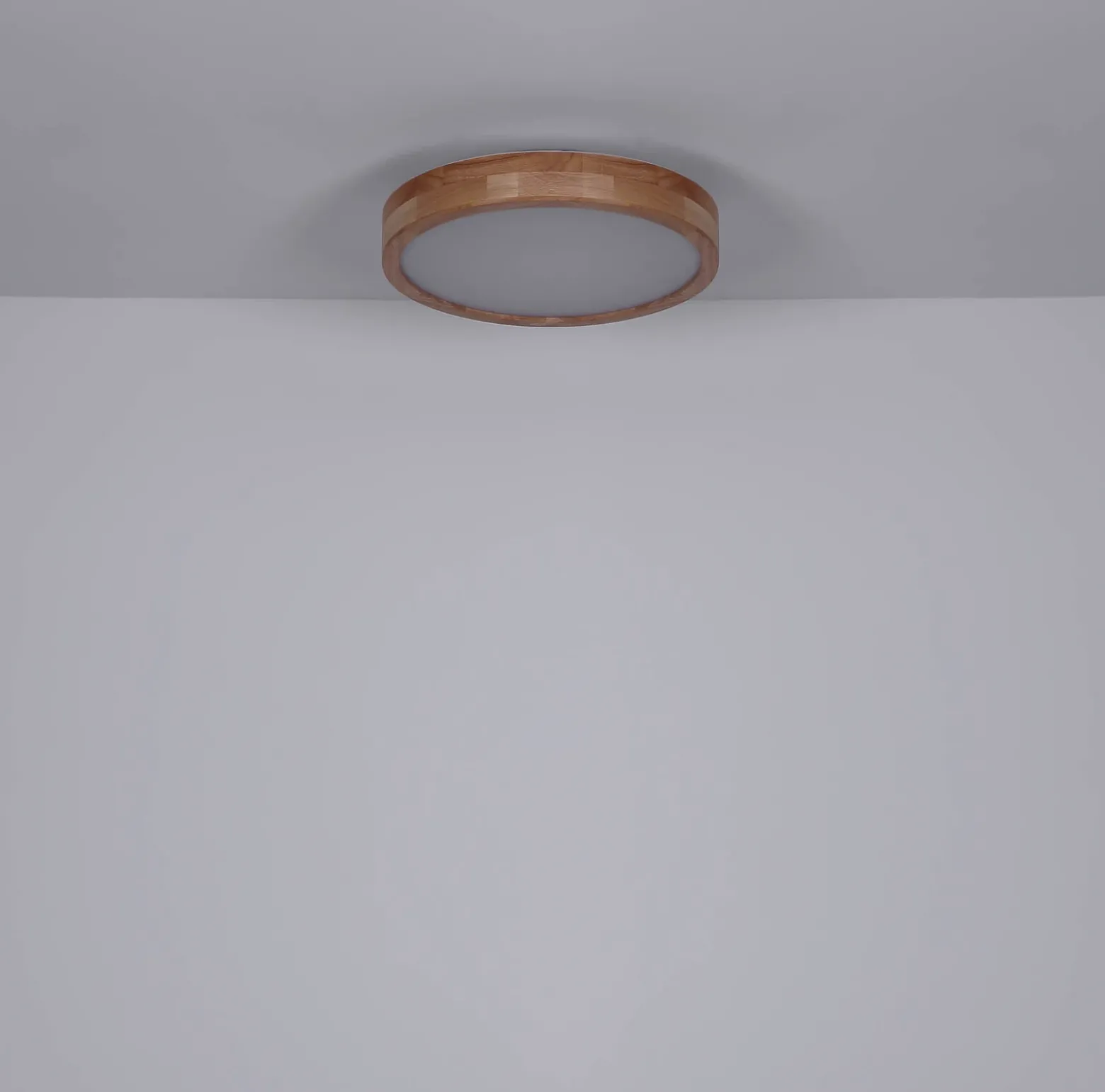 Rainer lámpara LED de techo, Ø 40 cm, efecto madera, metal, CCT