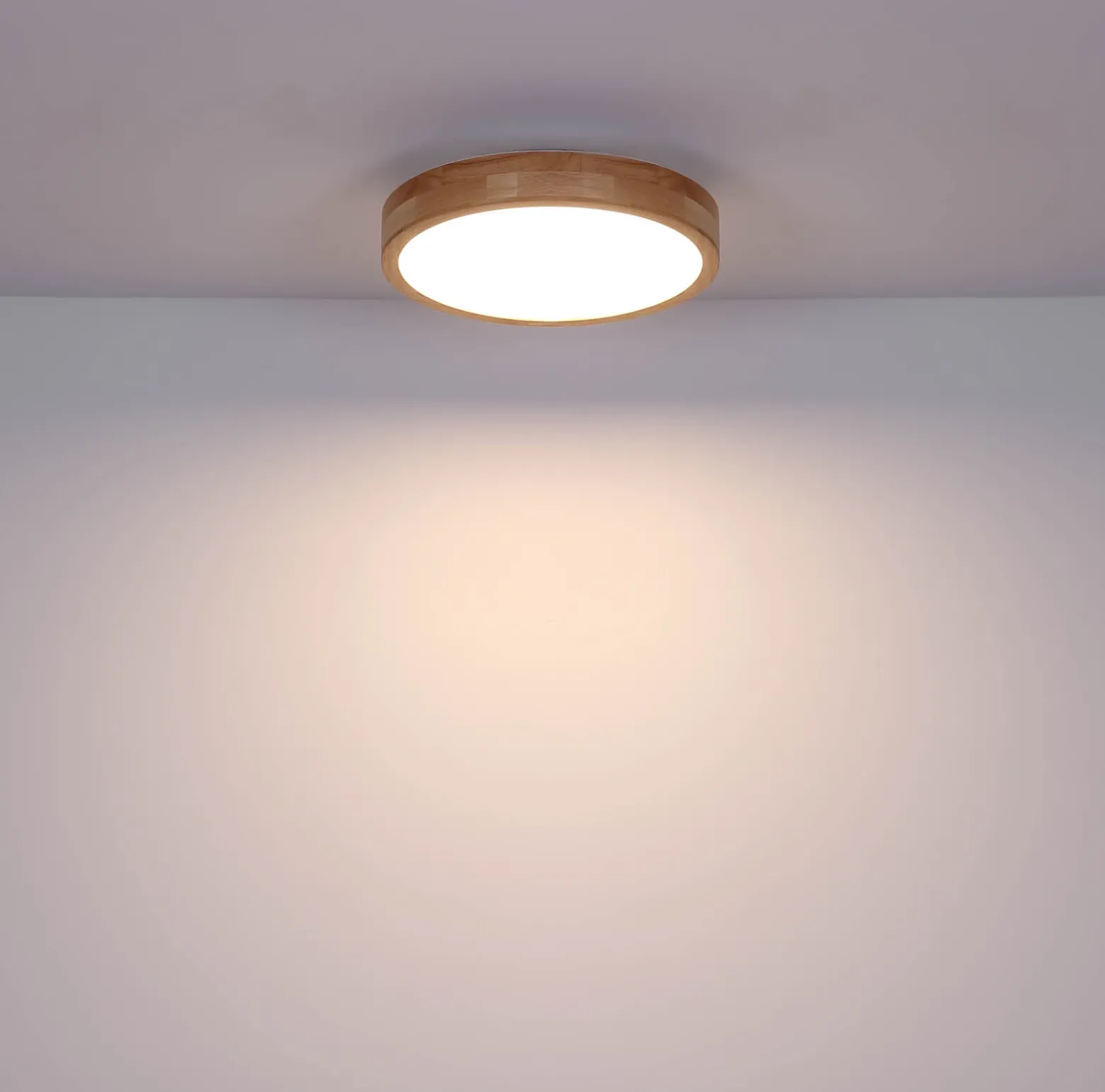 Rainer lámpara LED de techo, Ø 40 cm, efecto madera, metal, CCT