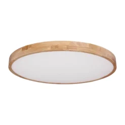Rainer lámpara LED de techo, Ø 80 cm, efecto madera, metal, CCT