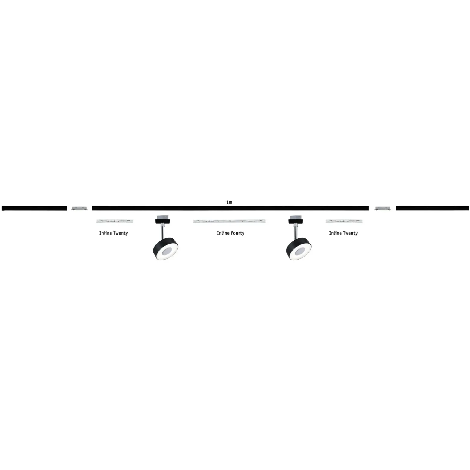 Raíl del sistema URail de Paulmann, 50 cm, negro mate