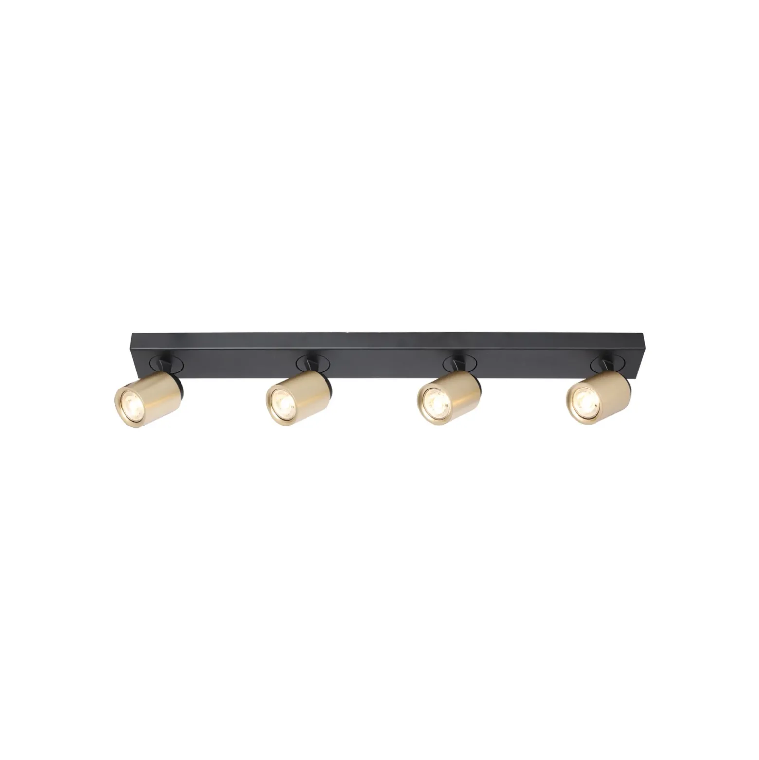 Razza downlight de techo, negro/oro, longitud 82 cm, 4 luces.