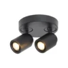 Razza downlight de techo, negro, Ø 26,5 cm, 2 luces, metal