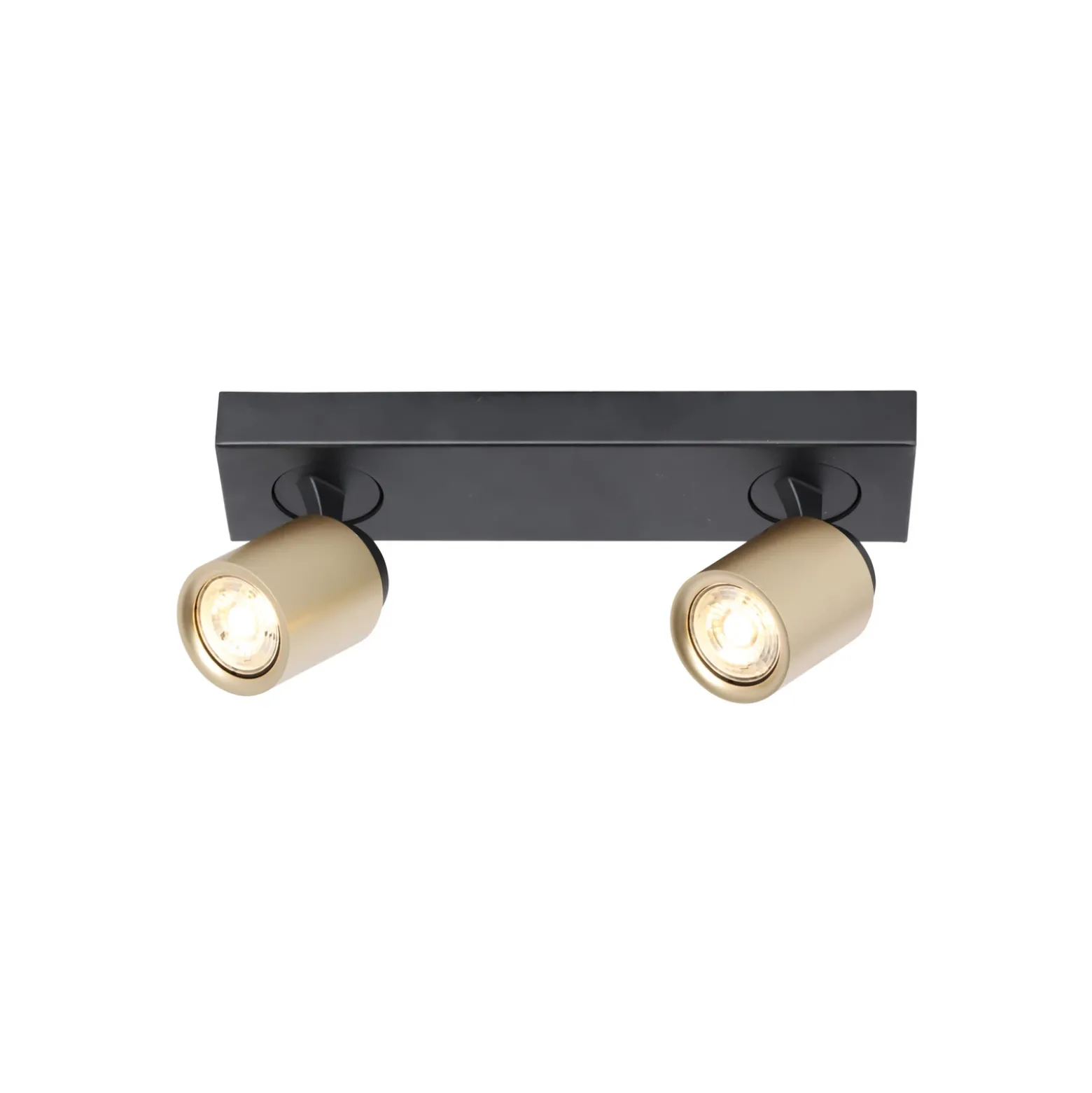 Razza downlight de techo, negro/oro, longitud 38 cm, 2 luces.