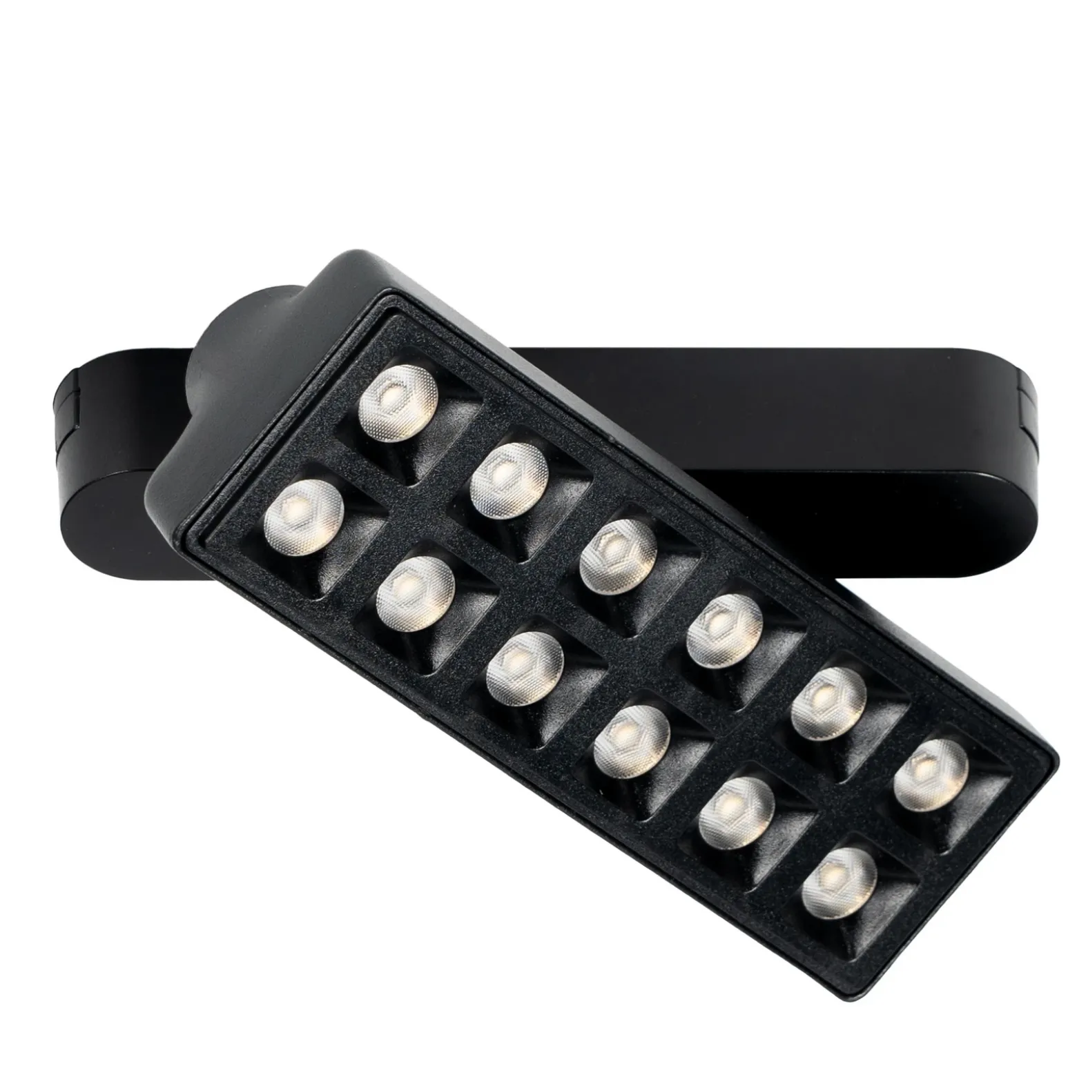 Regleta LED Lindby 48 V Lumaro, negra, 12 puntos, atenuable