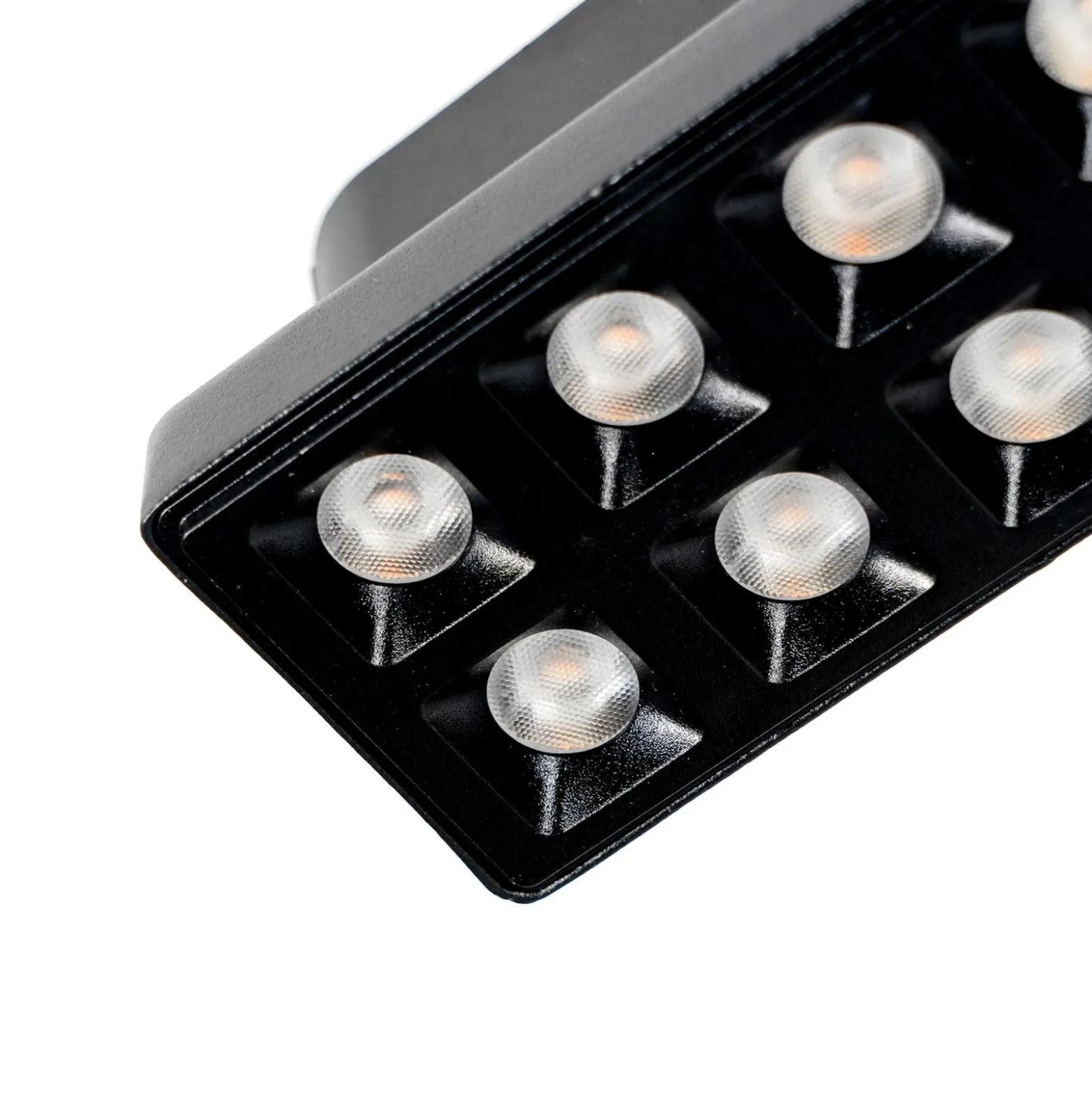 Regleta LED Lindby 48 V Lumaro, negra, 12 puntos, atenuable