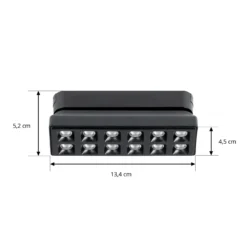 Regleta LED Lindby 48 V Lumaro, negra, 12 puntos, atenuable