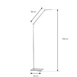 Resi Lámpara de pie LED con atenuador, ideal para leer
