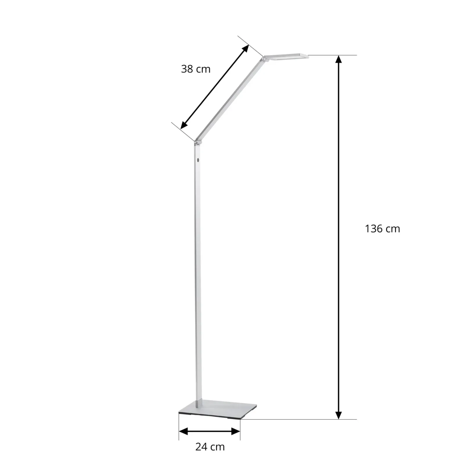 Resi Lámpara de pie LED con atenuador, ideal para leer