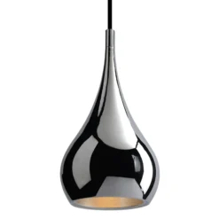 Retro - lámpara colgante de metal color cromo