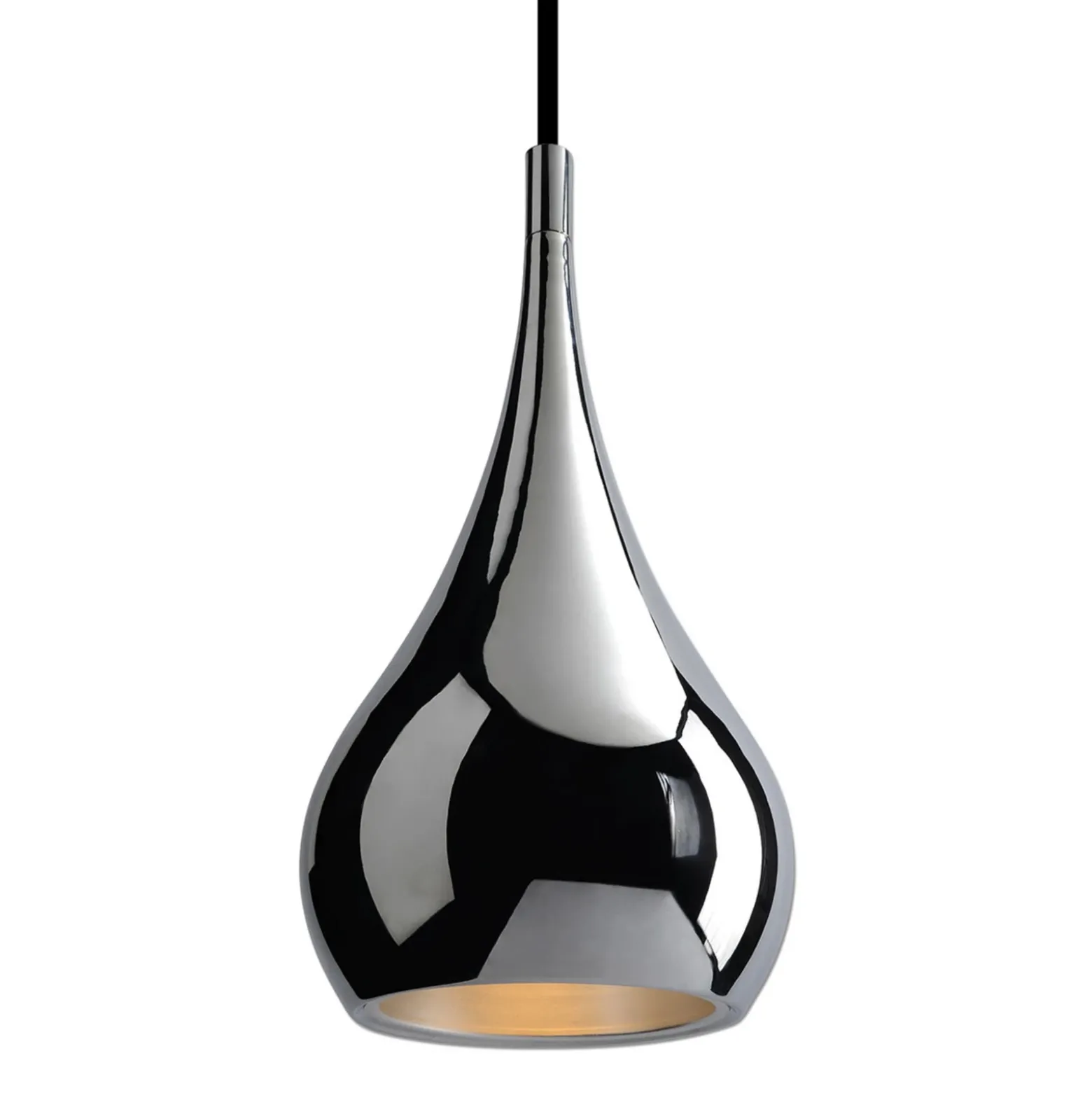 Retro - lámpara colgante de metal color cromo