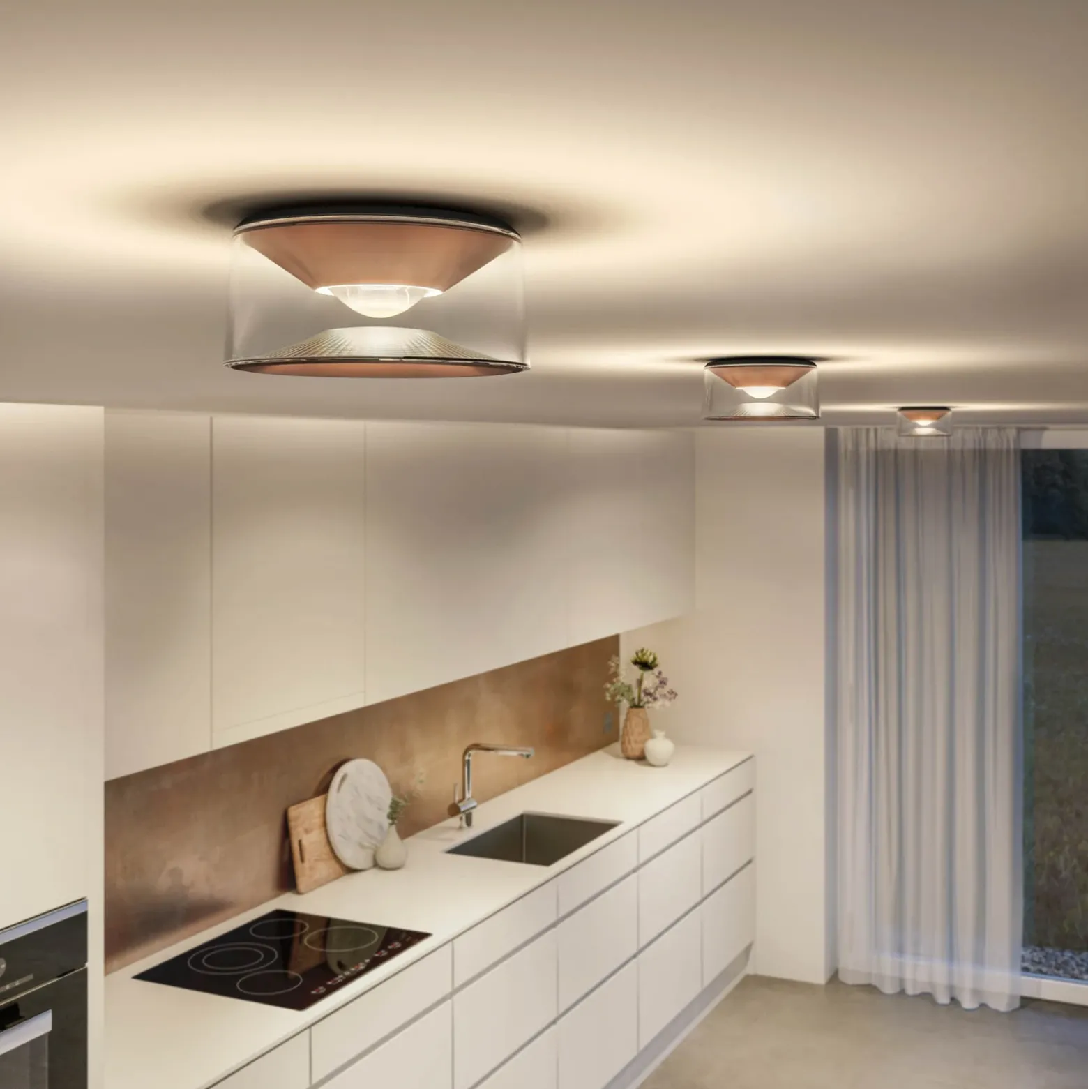 Ribag Vior Plafón LED oro rosa 60° 3.000K