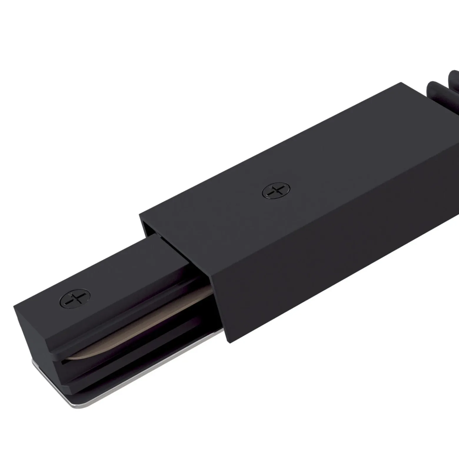 Riel conector flexible, riel monofásico, negro