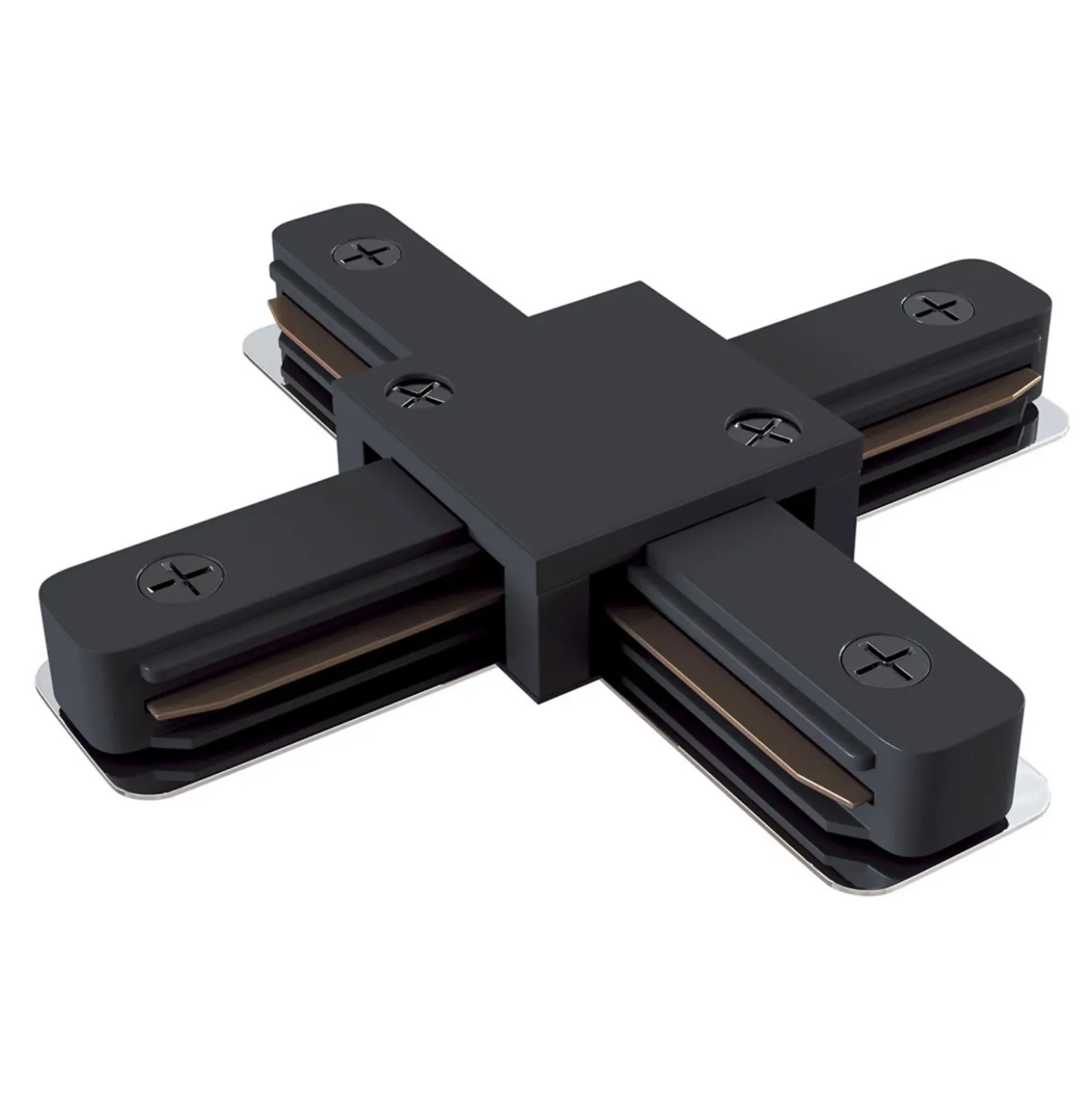 Riel conector X, riel monofásico, negro