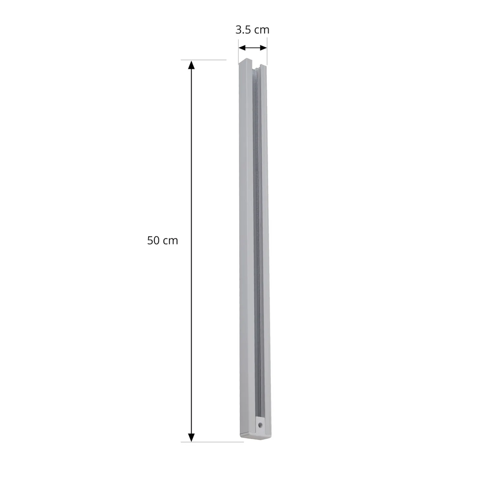 Riel Lindby Linaro, 50 cm, blanco, sistema de riel monofásico