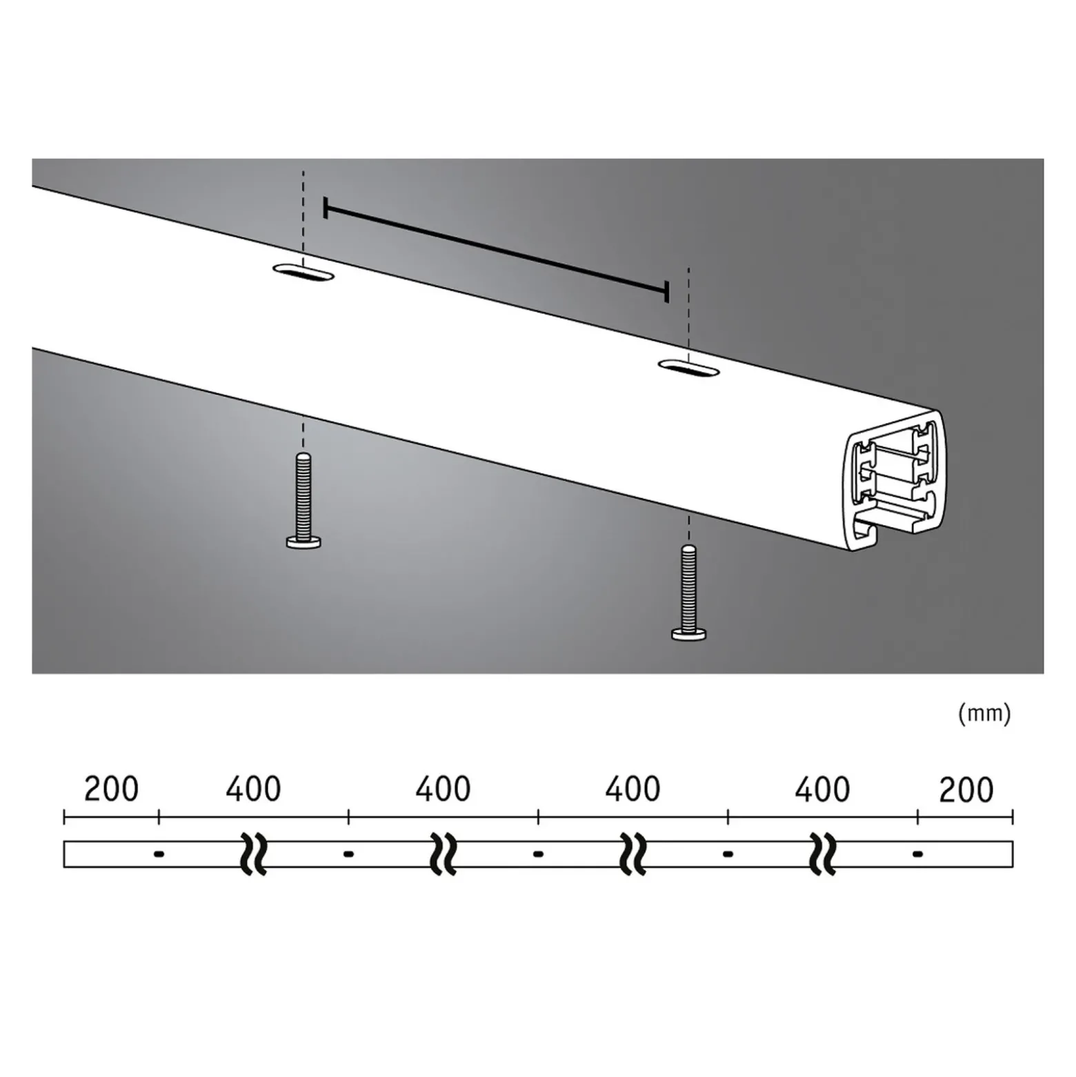 Riel Paulmann URail, blanco señal, longitud 200 cm, aluminio