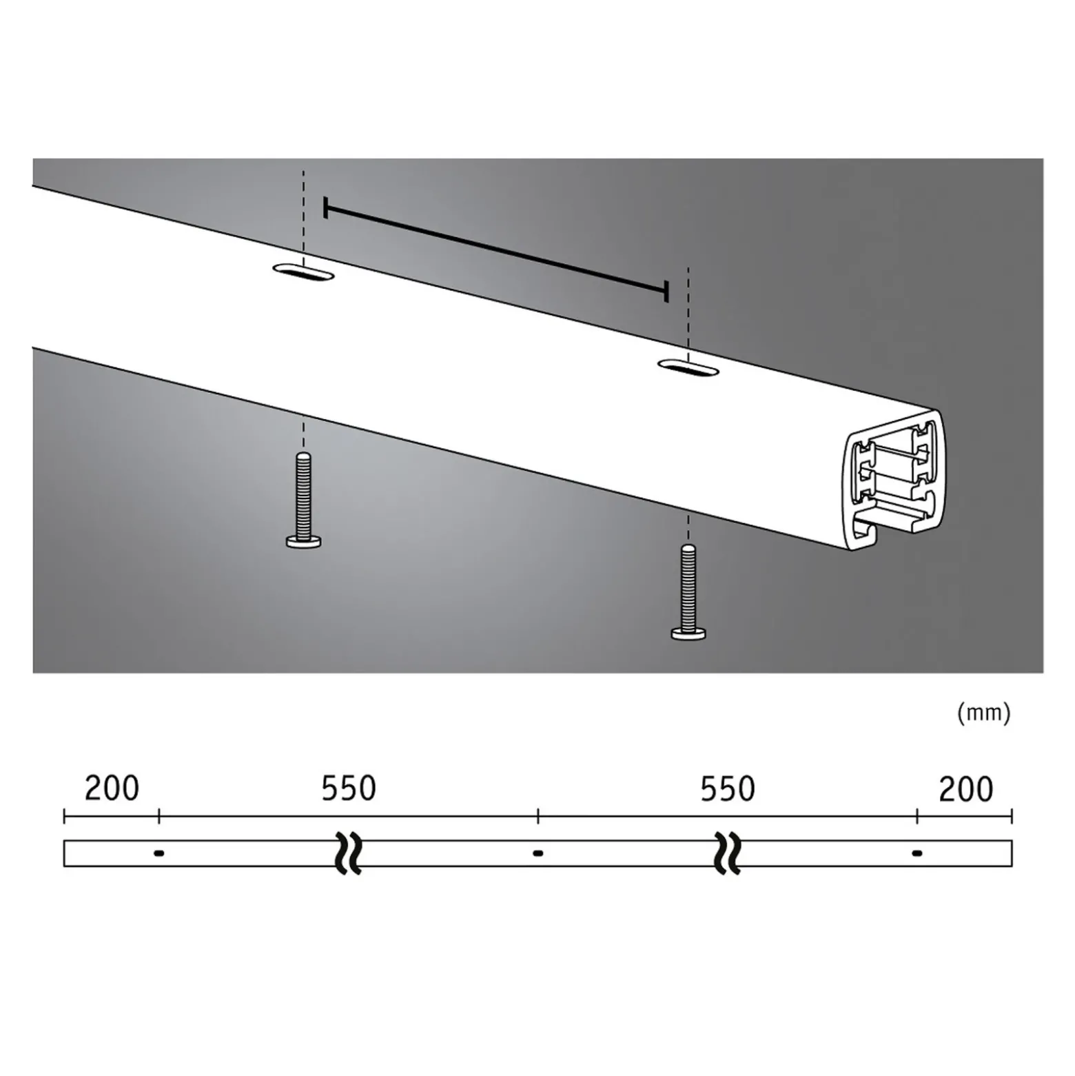 Riel Paulmann URail, blanco señal, longitud 150 cm, aluminio