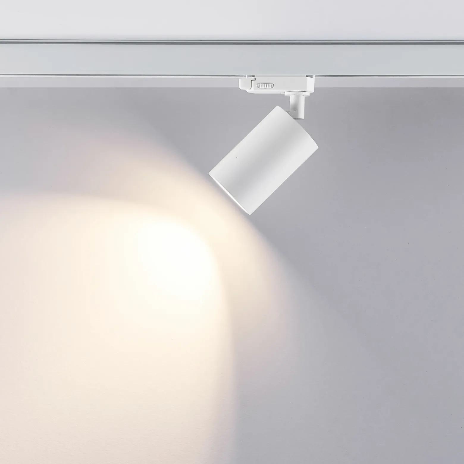 riel trifásico spot Can, blanco, aluminio, GU10, orientable
