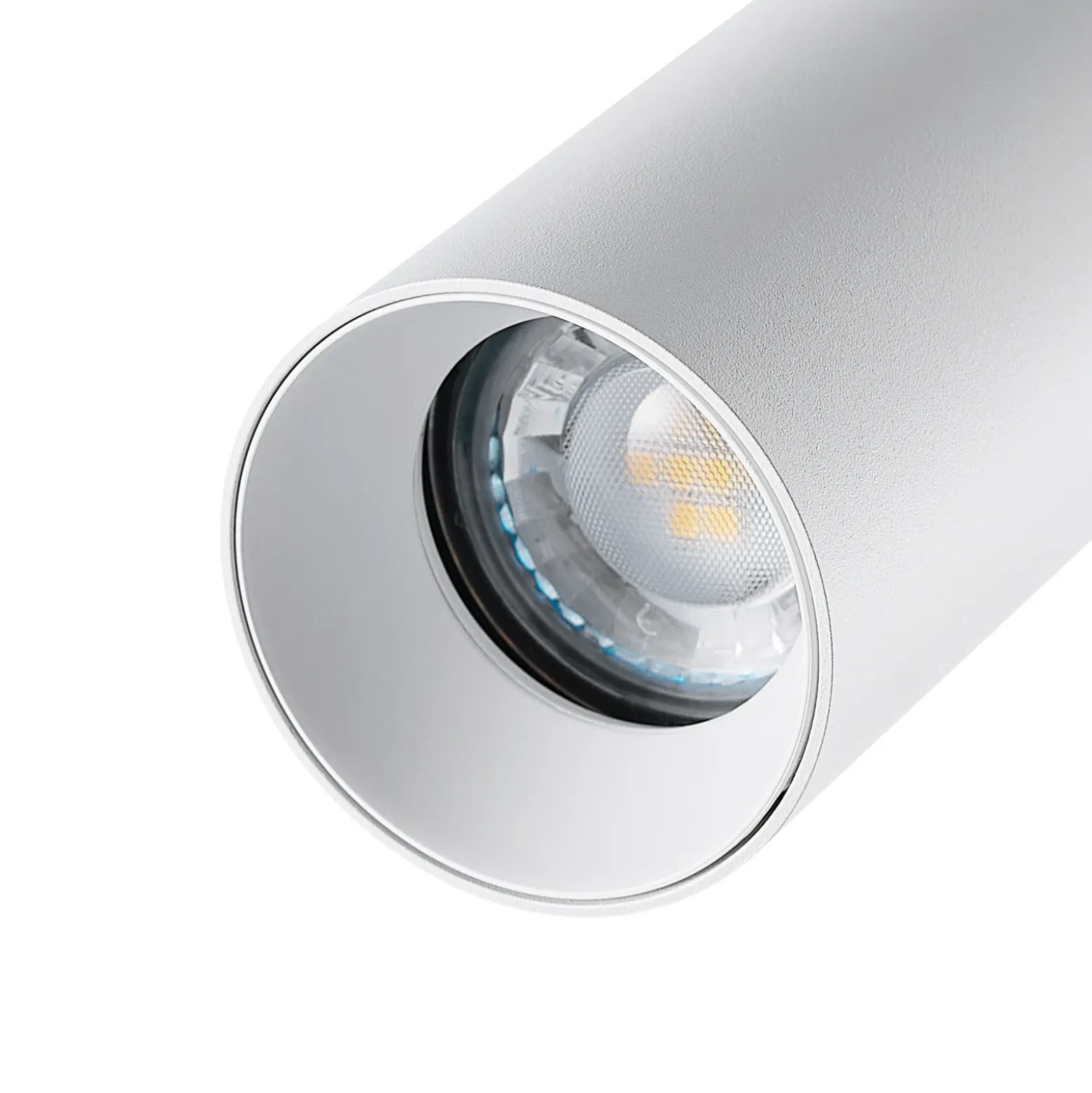 riel trifásico spot Can, blanco, aluminio, GU10, orientable