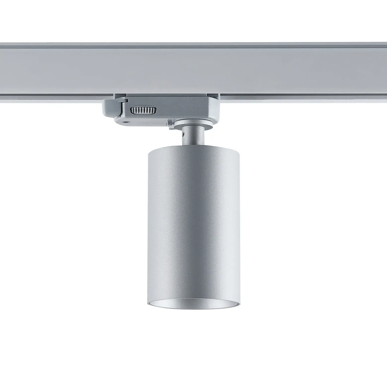riel trifásico spot Can, plata, aluminio, GU10, orientable
