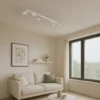Ring downlight de techo, beige, longitud 117 cm, acero, 6 luces.