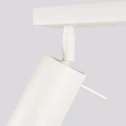 Ring downlight de techo, beige, longitud 117 cm, acero, 6 luces.