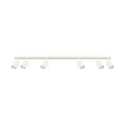 Ring downlight de techo, beige, longitud 117 cm, acero, 6 luces.