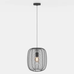 Rinroe lámpara colgante, Ø 32,5 cm, negro, acero
