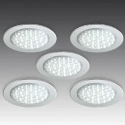 R 68-LED Foco empotrable en acero inoxidable, juego de 5