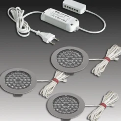 R 68-LED Foco empotrable en acero inoxidable, juego de 5