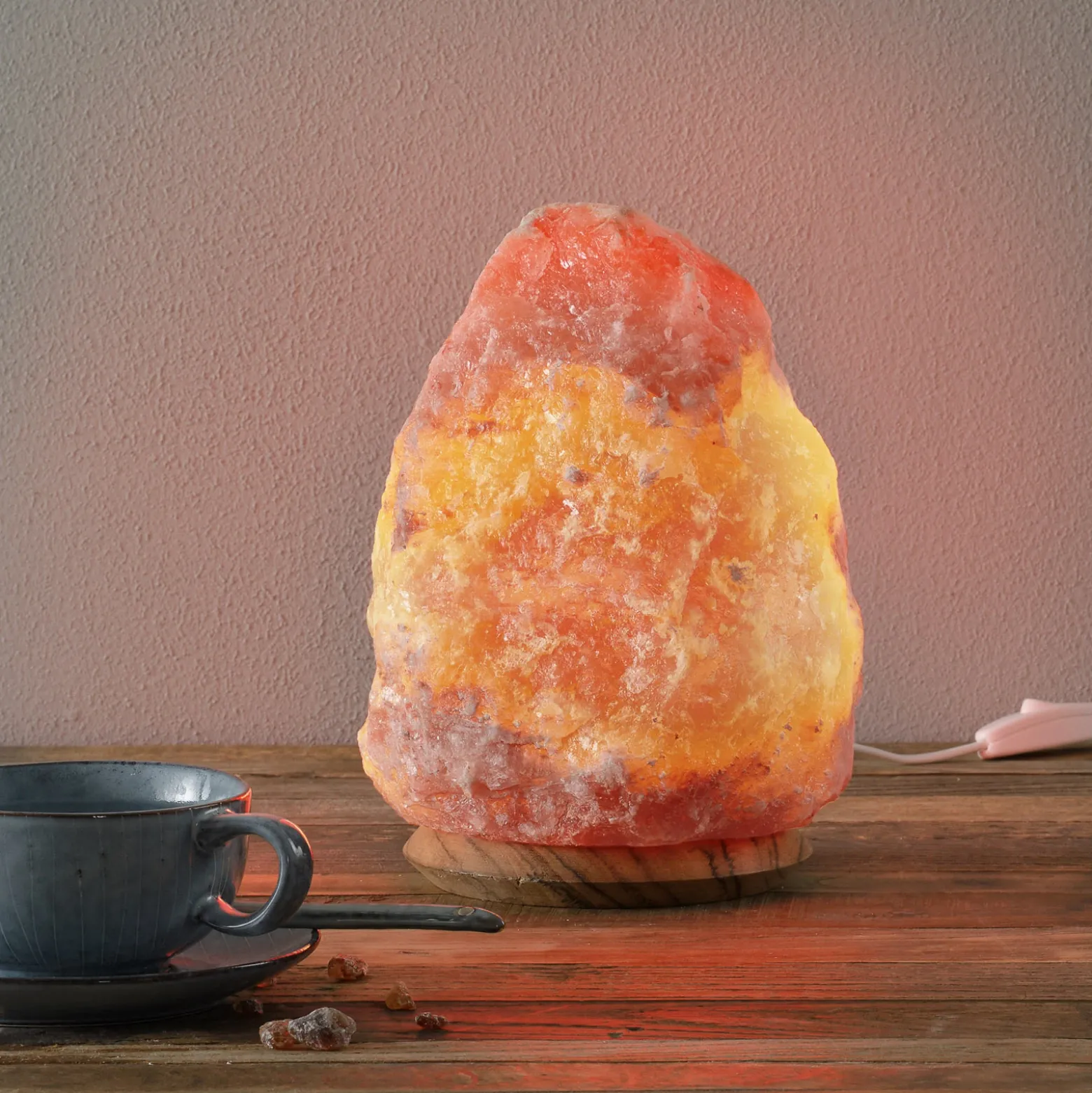 ROCK - Lámpara de cristal de sal 4-6 kg, altura aprox. 23 cm