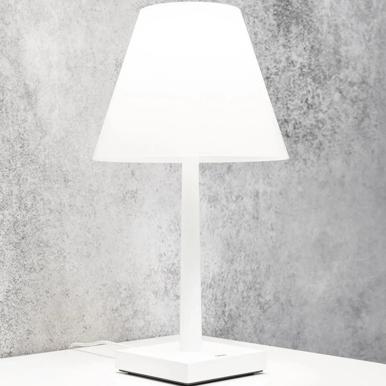 Rotaliana Dina+ Lámpara de mesa LED recargable blanco/blanco