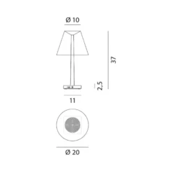 Rotaliana Dina+ T1 LED lámpara de mesa recargable verde
