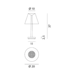 Rotaliana Dina T1 lámpara mesa LED blanco/blanco