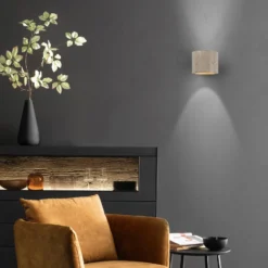 Schöner Wohnen Aplique de pared Traventa, beige, arriba/abajo, G9