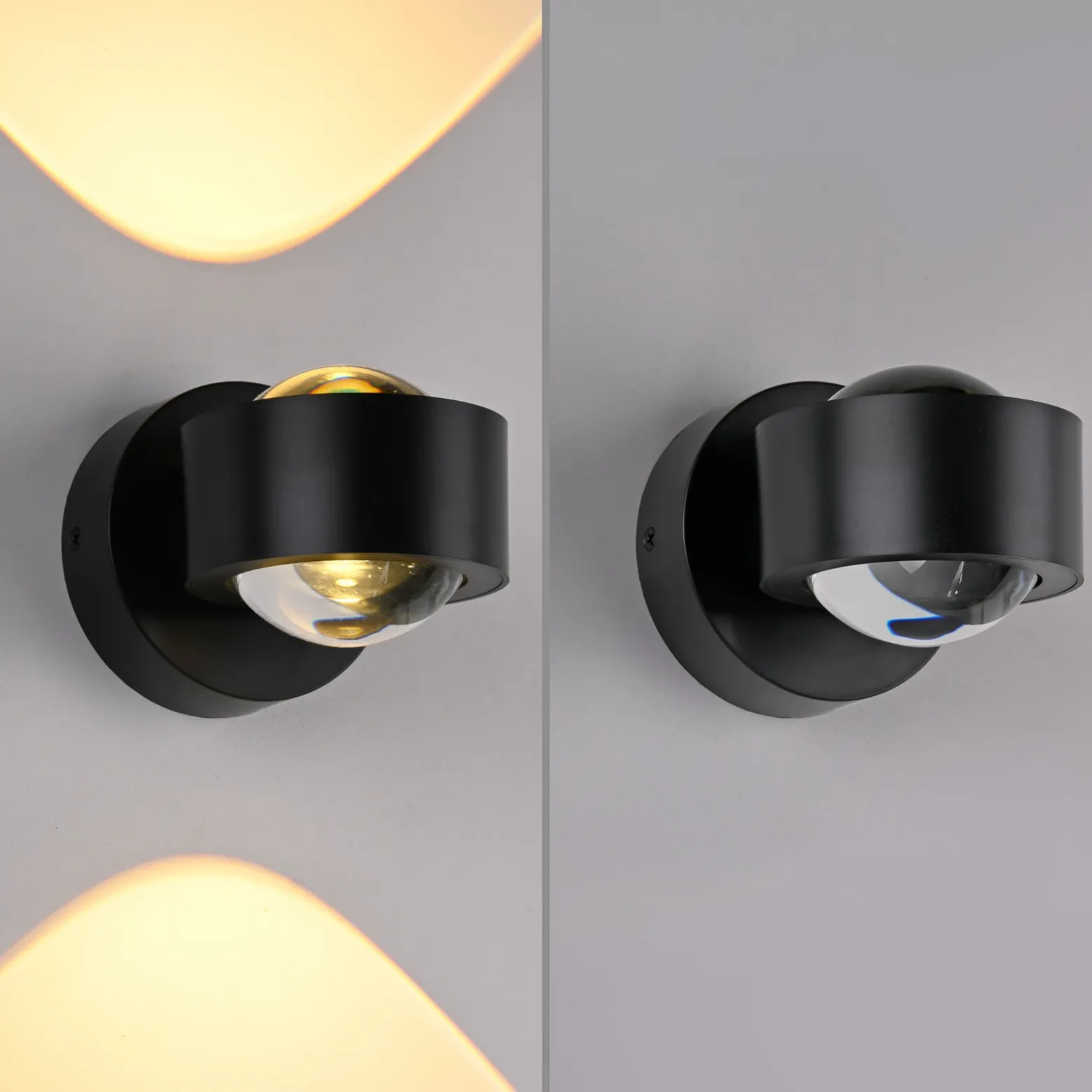 Schöner Wohnen aplique de pared LED Chia, negra, 3000 K, arriba/abajo
