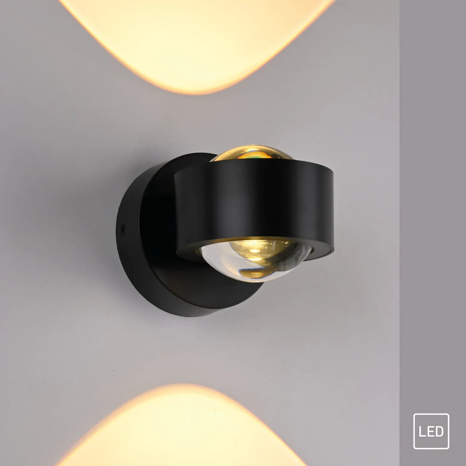 Schöner Wohnen aplique de pared LED Chia, negra, 3000 K, arriba/abajo