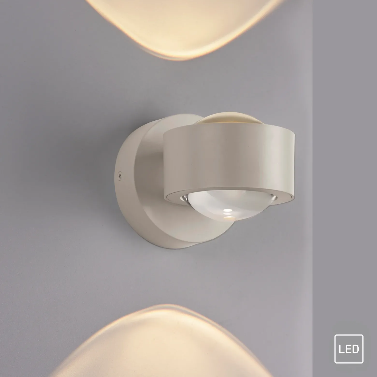 Schöner Wohnen aplique de pared LED Chia, arena 3000 K arriba/abajo