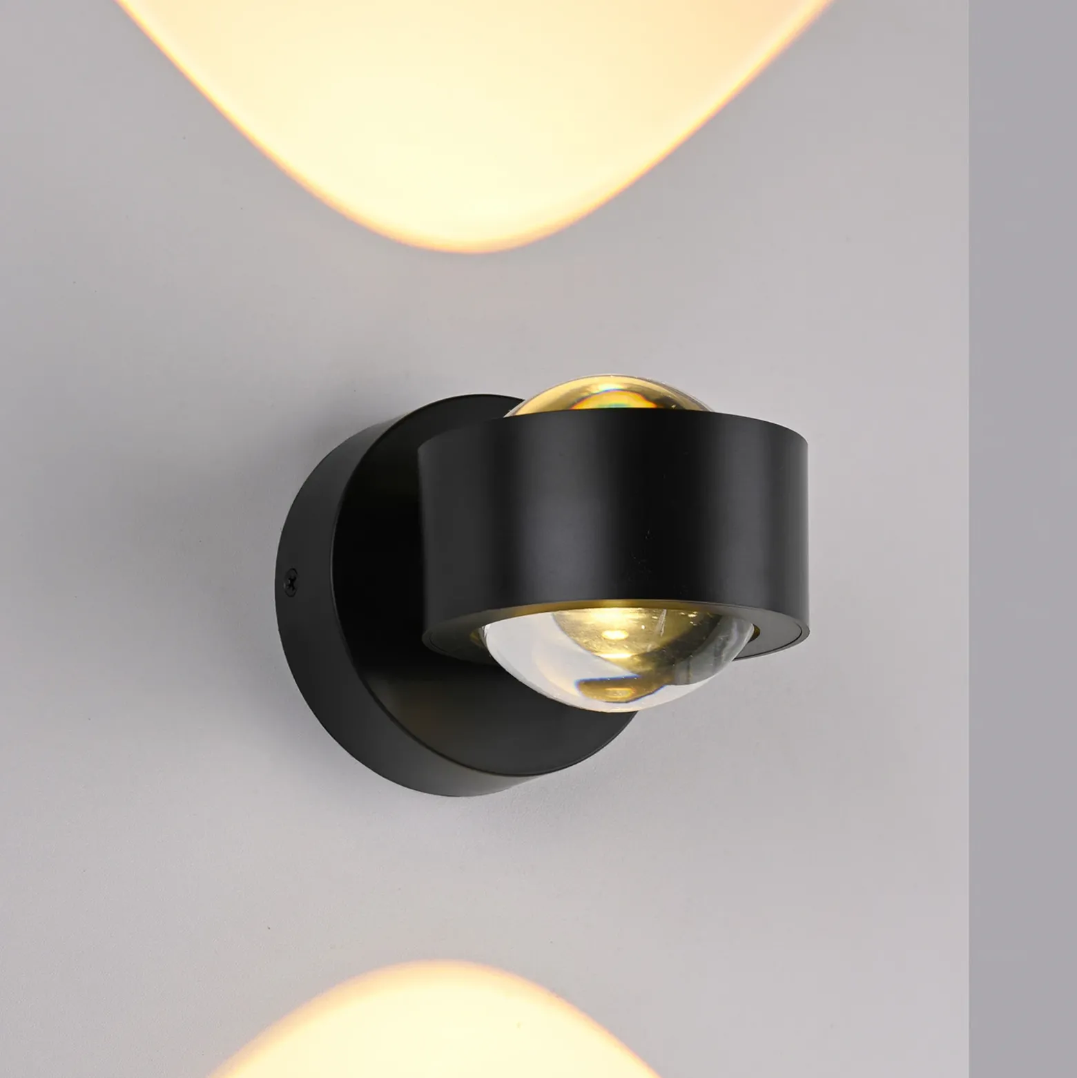 Schöner Wohnen aplique de pared LED Chia, negra, 3000 K, arriba/abajo