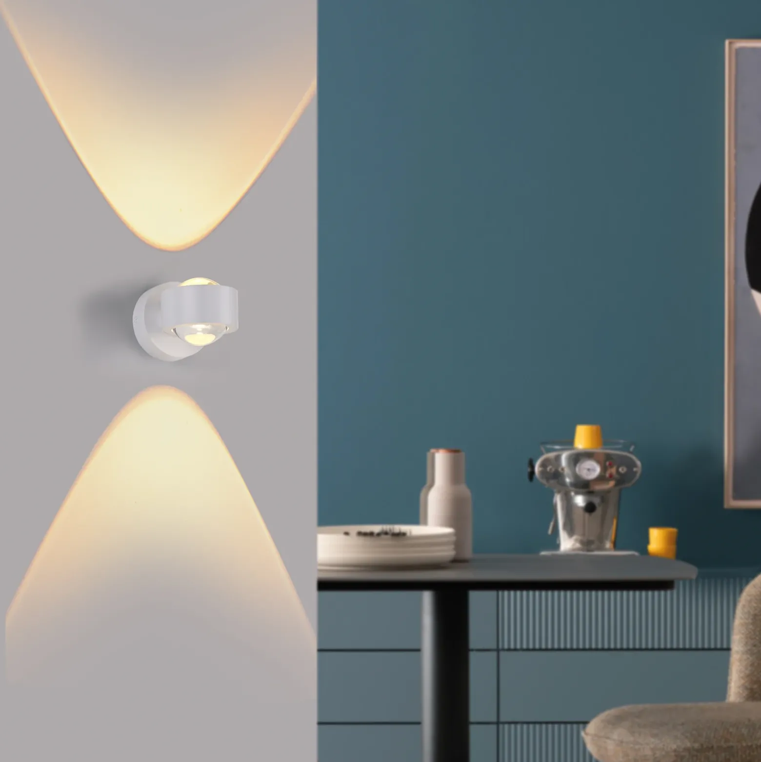 Schöner Wohnen Aplique de pared LED Chia, blanco, 3000 K, arriba/abajo