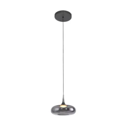 SCHÖNER WOHNEN Lámpara colgante LED Posh 1 luz, cristal ahumado, 3000 K