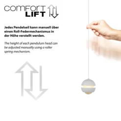 SCHÖNER WOHNEN Lámpara colgante LED Lini blanca, 5 luces, 3000 K