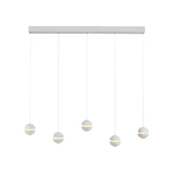 SCHÖNER WOHNEN Lámpara colgante LED Lini blanca, 5 luces, 3000 K