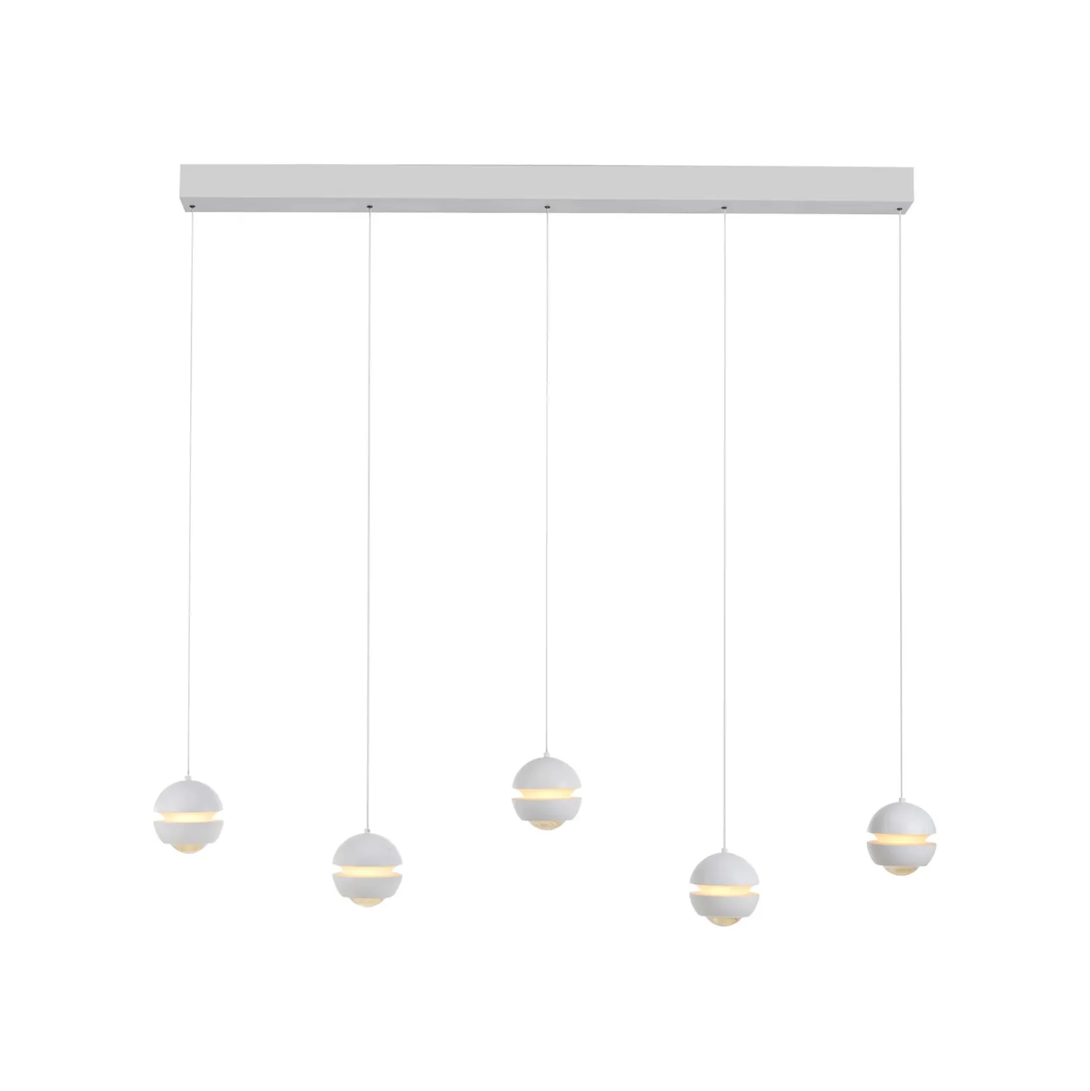SCHÖNER WOHNEN Lámpara colgante LED Lini blanca, 5 luces, 3000 K