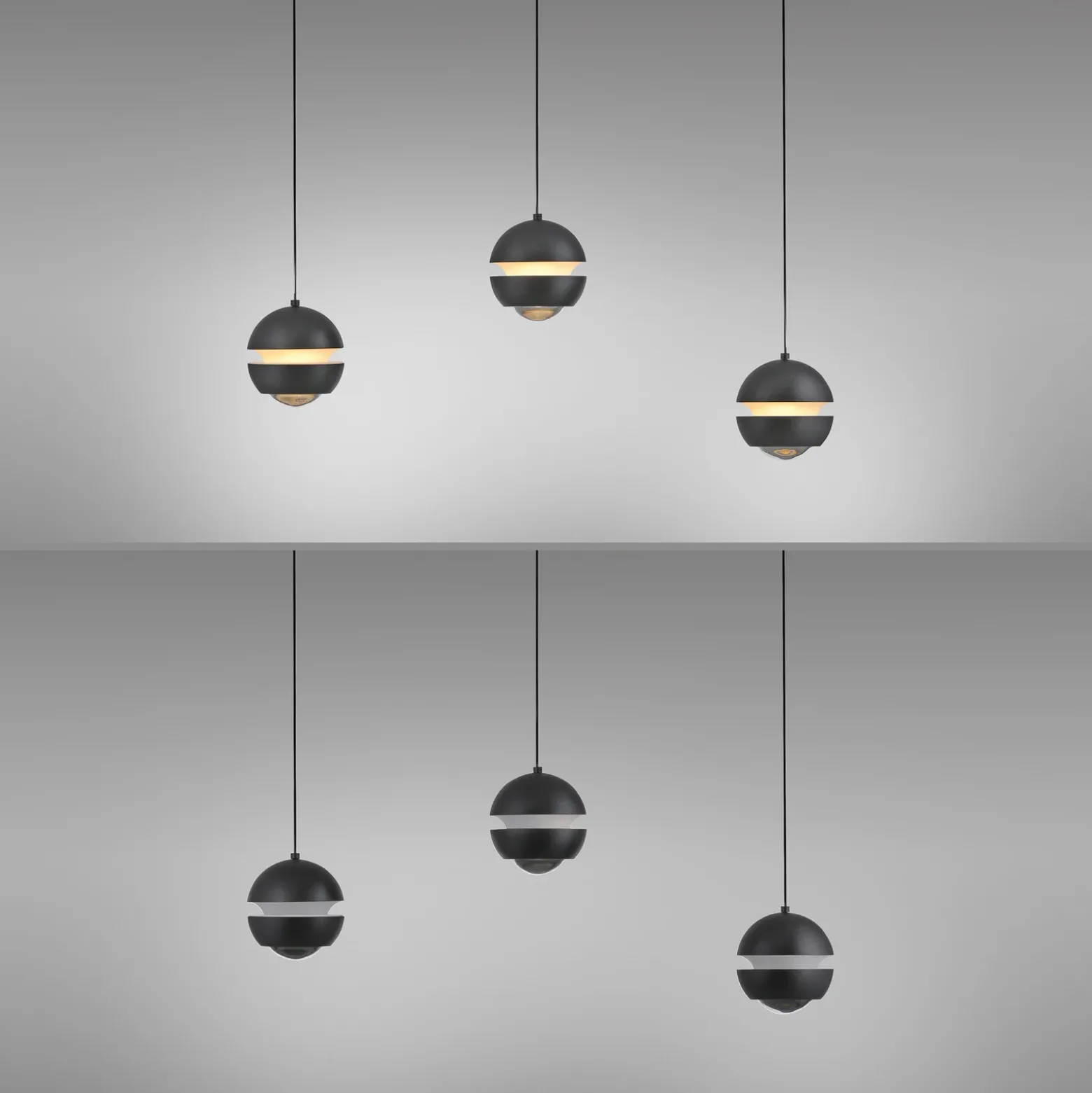 SCHÖNER WOHNEN Lámpara colgante LED Lini negra 3 luces larga 3000 K
