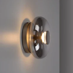 SCHÖNER WOHNEN Lámpara LED de techo Posh, cristal ahumado, 3000 K