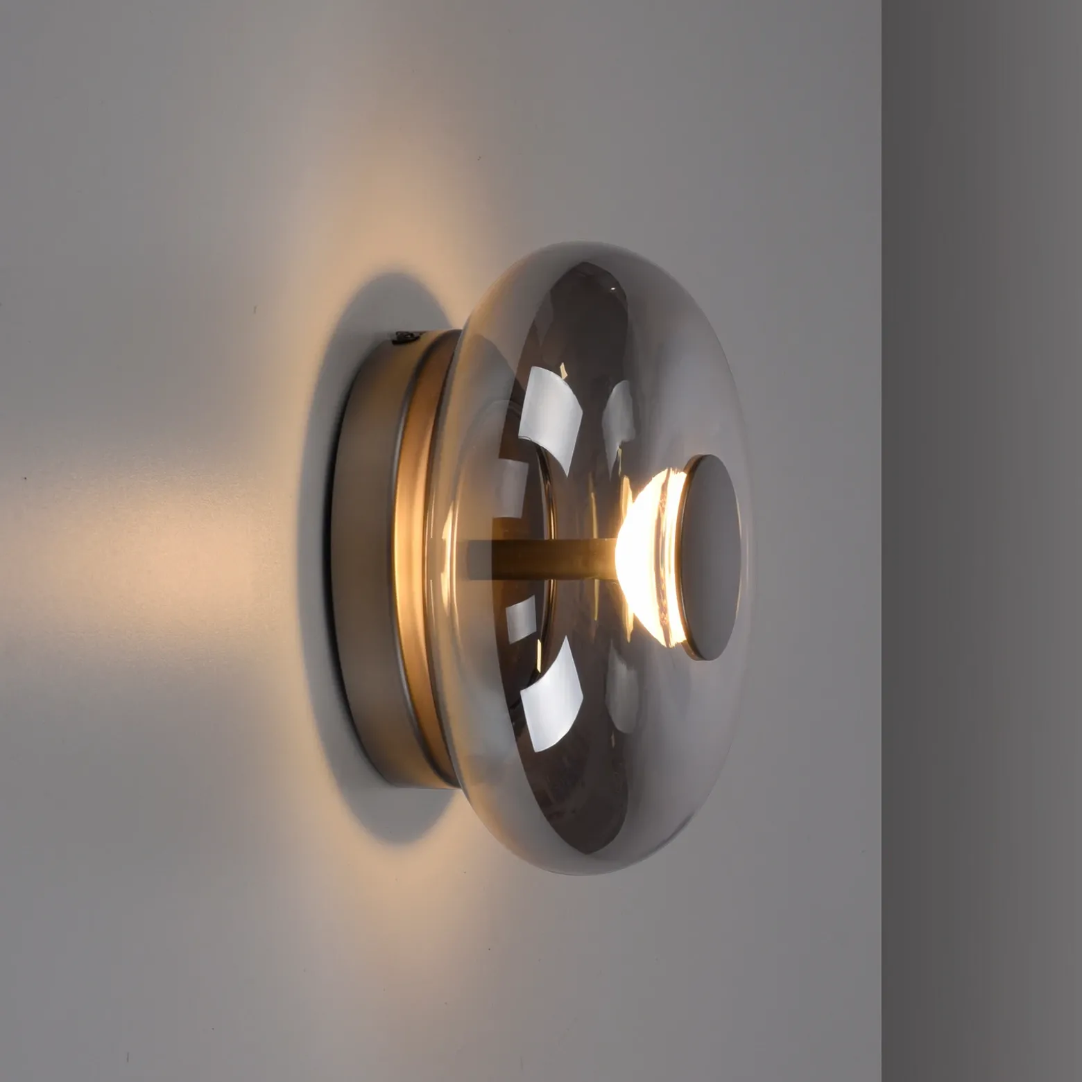 SCHÖNER WOHNEN Lámpara LED de techo Posh, cristal ahumado, 3000 K