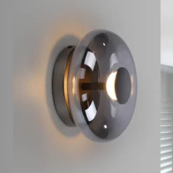SCHÖNER WOHNEN Lámpara LED de techo Posh, cristal ahumado, 3000 K