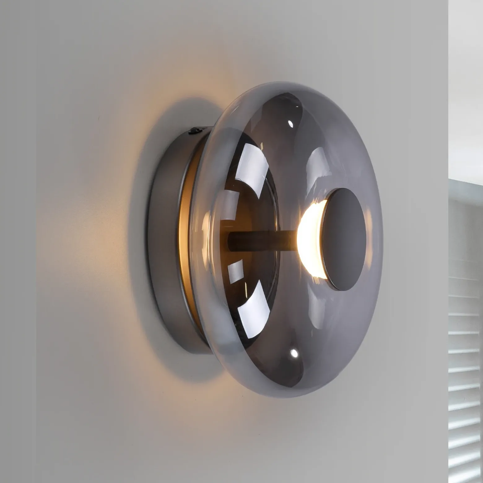 SCHÖNER WOHNEN Lámpara LED de techo Posh, cristal ahumado, 3000 K