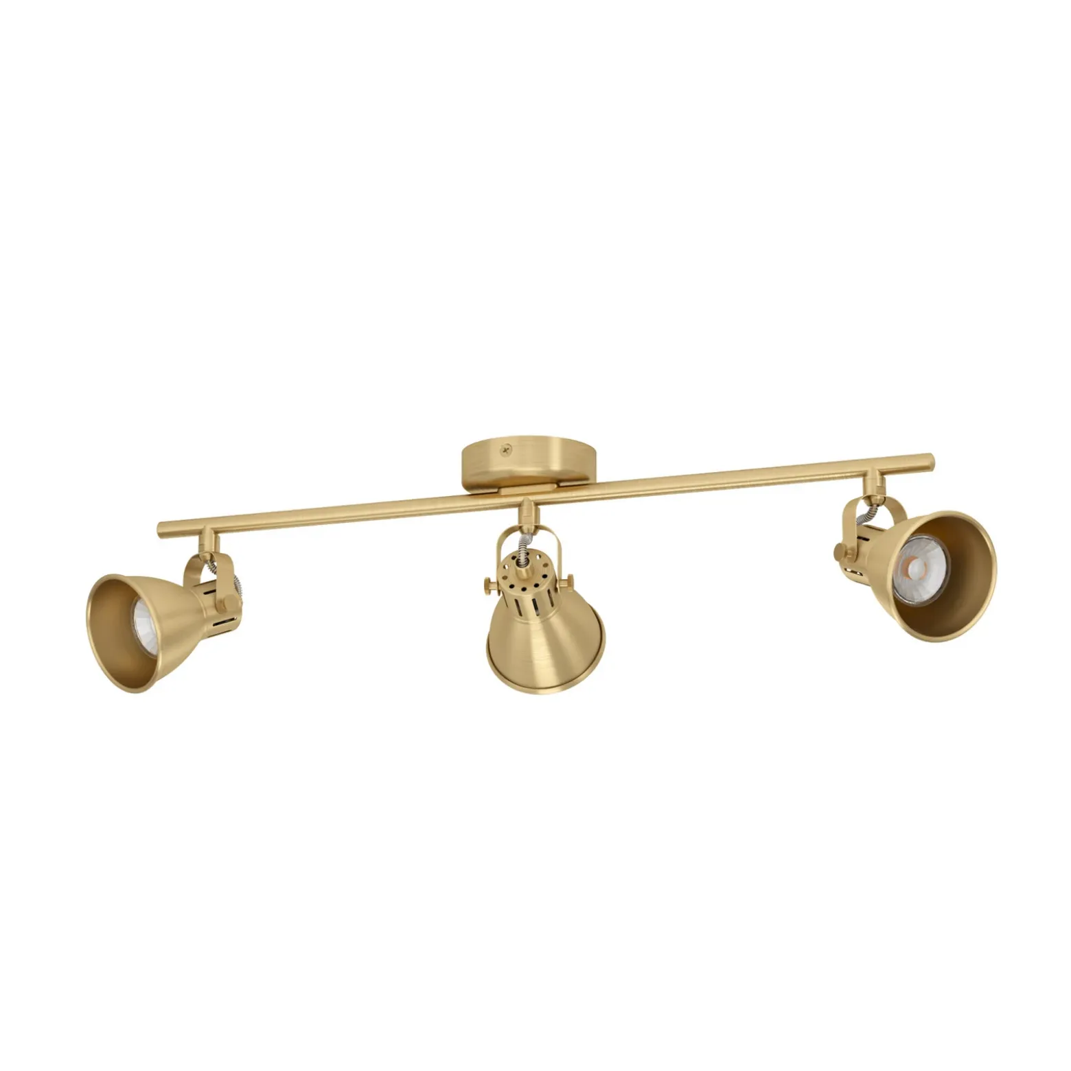Seras downlight de techo, latón dorado cepillado, 3 luces